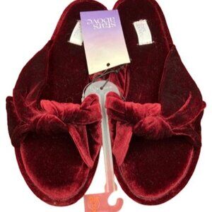 Stars Above Women's Gracie Velvet Knotted Slide Slippers Burgundy Size S (5/6)